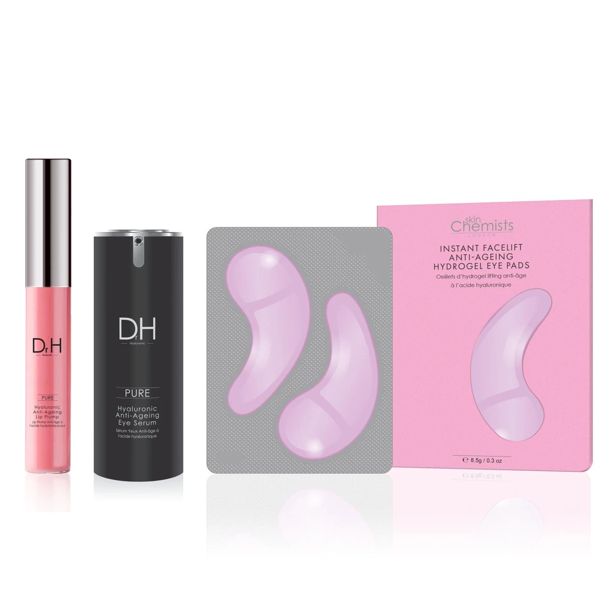 Hyaluronic Acid Anti-Ageing Kit(Dr H Hyaluronic Acid Anti Ageing Eye Serum Lip Plump Instant Lift Anti Ageing Hydrogel Eye Pads) 1 Hyaluronic Acid Anti-Ageing Kit(Dr H Hyaluronic Acid Anti Ageing Eye Serum Lip Plump Instant Lift Anti Ageing Hydrogel Eye Pads)